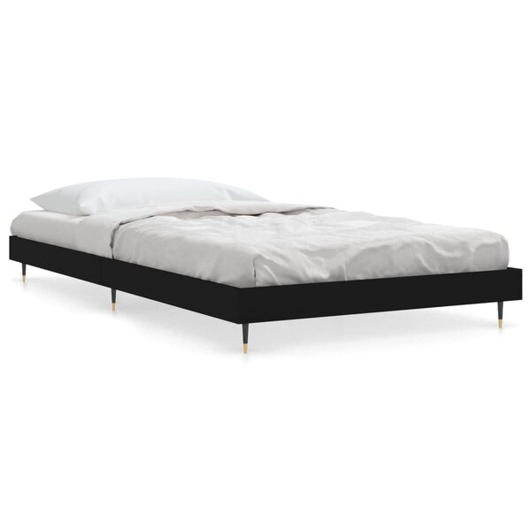 vidaXL Cadre de lit sans matelas noir 90x200 cm bois d'ingénierie
