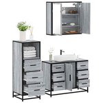 vidaXL Ensemble de meubles de salle de bain 3 Pièces Sonoma gris
