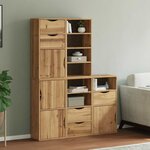 vidaXL Armoires latérales 5 Pièces ODDA 40x24x79 cm bois massif pin