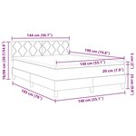 vidaXL Lit Box Spring avec Matelas Gris Clair 140x190 cm en Tissu
