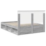 vidaXL Cadre de lit Gris Sonoma 140 x 200 cm Bois de pin massif