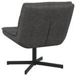 vidaXL Chaise pivotante Noir profond Polyester  Métal Standard Pivotant