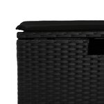 vidaXL Salon de jardin 4 Pièces avec coussins noir résine tressée