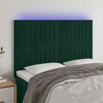 vidaXL Tête de lit à LED Vert foncé 144x5x118/128 cm Velours