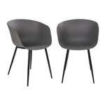 4 Fauteuils en polypropylène gris RODA