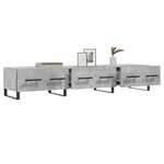 vidaXL Meuble TV gris béton 150x36x30 cm bois d'ingénierie