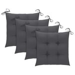 vidaXL Chaises de jardin avec coussins anthracite lot de 3 Bois teck