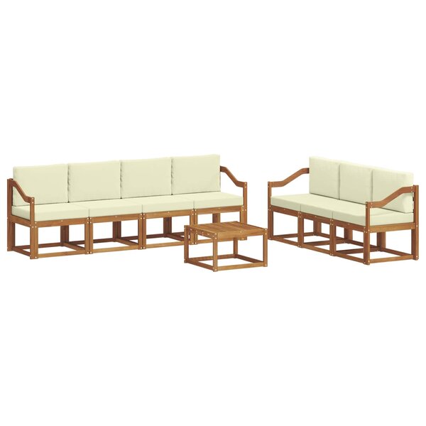 vidaXL Ensemble de canapés d'extérieur 8 pc Naturel et Crème