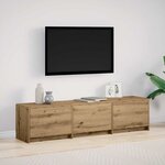vidaXL Meuble TV Chêne artisanal 162 5 x 34 x 40 cm Bois d'ingénierie