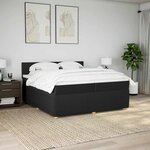 vidaXL Sommier à lattes de lit avec matelas Noir 200x200 cm Tissu
