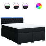 vidaXL Sommier à lattes de lit avec matelas Noir 140x190 cm Tissu