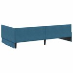 vidaXL Cadre de lit d'angle avec matelas Autre 2 Pièces Bleu Velours