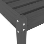 vidaXL Chaises longues lot de 2 avec table gris bois massif de pin