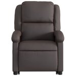 vidaXL Fauteuil inclinable marron foncé cuir véritable