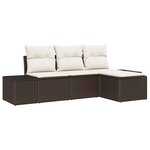 vidaXL Ensemble de canapé de jardin avec coussin 4 Pièces Marron  Crème