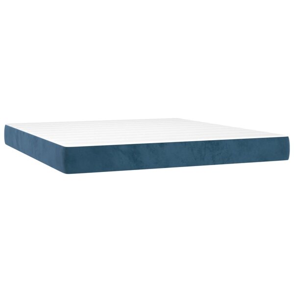 vidaXL Matelas de lit à ressorts ensachés fermeté moyenne Bleu foncé 160x200x20 cm