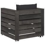 Salon de jardin meuble d'extérieur ensemble de mobilier 2 pièces avec coussins bois imprégné de gris 02_0015885