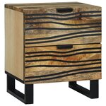 vidaXL Tables de chevet - 2 Pièces  40x33.5x46 cm  en bois de manguier et bois reconstitué
