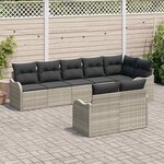vidaXL Ensemble de canapé de jardin Gris clair polyrotin