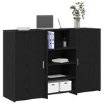 vidaXL Bureau de réception chêne noir 155x50x103 5cm bois d'ingénierie