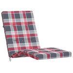 vidaXL Coussins de chaise longue lot de 2 motif à carreaux rouges