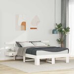 vidaXL Cadre de lit Blanc 140 x 190 cm Pin massif et pin massif