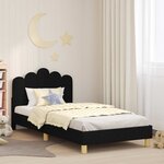 vidaXL Cadre de lit pour enfants avec tête de lit Noir 90 x 190 cm