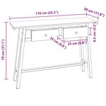 vidaXL Bureau Marron 110 x 30 x 79 cm Bois de Mahogany Massif