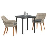 vidaXL Ensemble de salle à manger pour jardin 3 Pièces Gris clair
