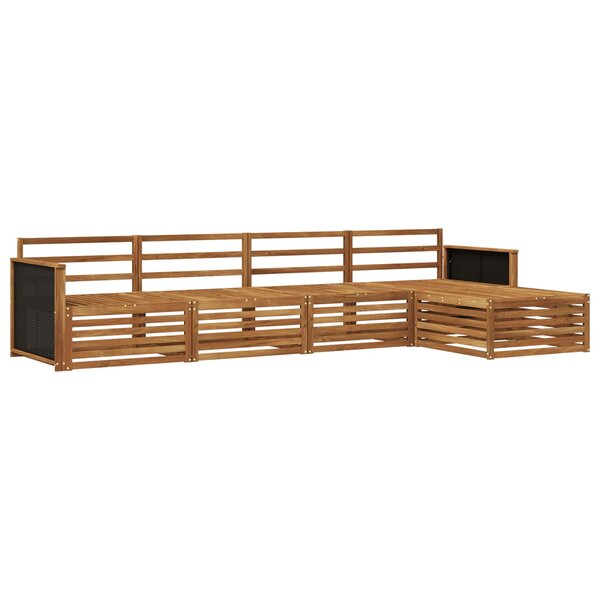 vidaXL Ensemble de canapés d'extérieur 5 Pièces Naturel