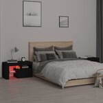 vidaXL Tables de chevet 2 Pièces et lumières LED Noir 70x36 5x40 cm