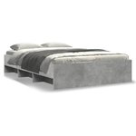 vidaXL Cadre de lit sans matelas gris béton 135x190 cm bois ingénierie