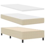 vidaXL Lit à Ressorts avec Matelas & Lumière LED Vert Gris 90x200 cm Tissu en Velours Côtelé