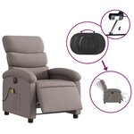 vidaXL Fauteuil de massage inclinable électrique Taupe Tissu