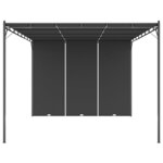 vidaXL Belvédère de jardin avec rideau latéral 4x3x2 25 m Anthracite