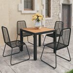 vidaXL Ensemble à manger de jardin 5Pièces PVC résine tressée noir marron