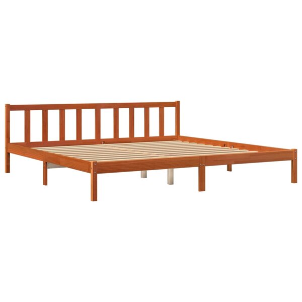vidaXL Cadre de lit sans matelas cire marron 200x200cm bois pin massif
