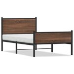 vidaXL Cadre de lit en métal sans matelas chêne marron 107x203 cm