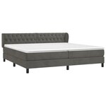 vidaXL Sommier à lattes de lit et matelas Gris foncé 200x200cm Velours