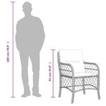 vidaXL Ensemble de bistro 3 Pièces coussins mélange beige résine tressée