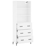 vidaXL Buffet haut Blanc 69 5x34x180 cm Bois d'ingénierie