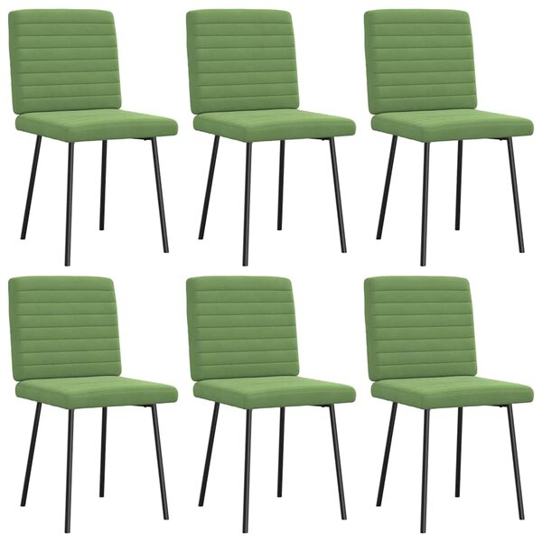 vidaXL Chaises à manger lot de 6 vert clair velours