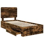 vidaXL Cadre de lit Chêne fumé 90 x 200 cm Bois d'ingénierie