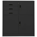 Armoire de bureau avec étagère réglable rangement 90 x 40 x 102 cm design moderne en acier anthracite 02_0046906