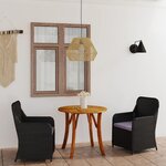 Vidaxl ensemble de salle à manger de jardin 3 pièces noir
