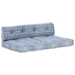 vidaXL Coussin de canapé palette Indigo Tissu Patchwork