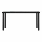 vidaXL Ensemble à manger jardin coussins 5 Pièces gris poly rotin verre