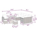 vidaXL Ensemble de canapé de jardin 12 Pièces Noir 90 x 55 x 71 cm