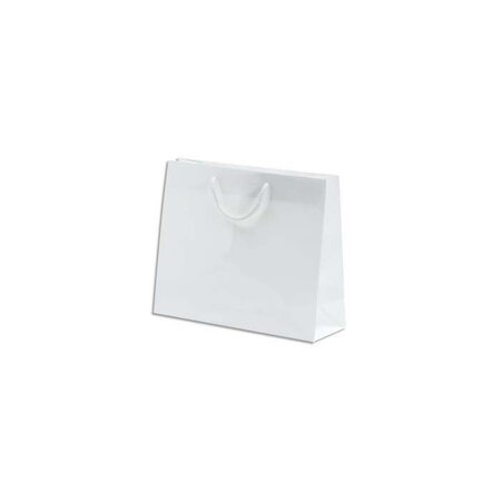 Paquet de 25 sacs pelliculés blanc avec poignées cordelières assorties 40 x 32 x 12 cm générique