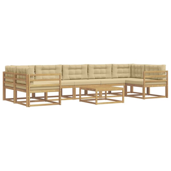 vidaXL Ensemble de canapés d'extérieur 6 pc Blanc et Beige